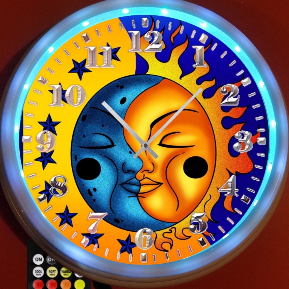 Sun n moon led New clock personalized